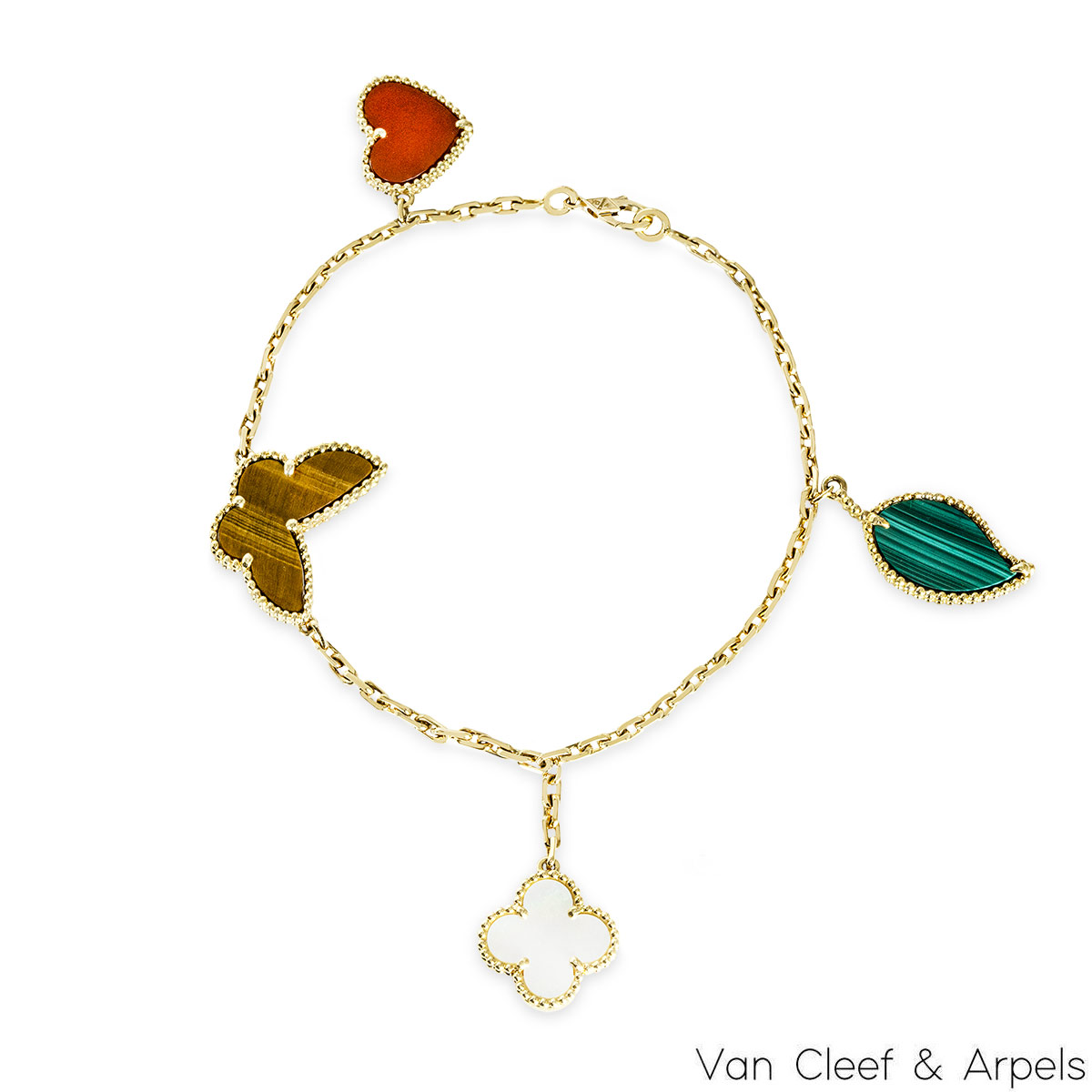 Van Cleef & Arpels Yellow Gold Lucky Alhambra 4 Motif Bracelet VCARD79600 Van Cleef & Arpels Yellow Gold Lucky Alhambra 4 Motif Bracelet VCARD79600